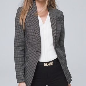 WHBM Shawl Collar Grid Jacket - NWT
